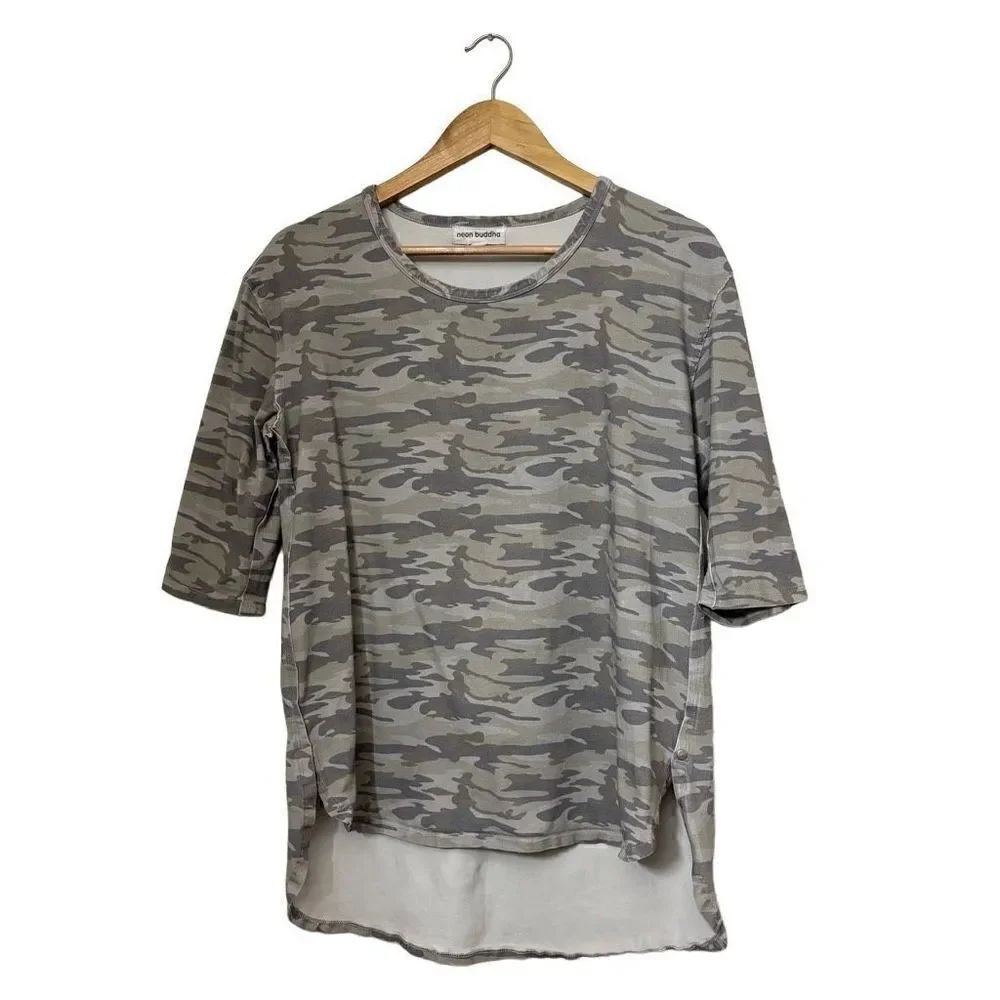 Neon Buddha dusk camo ultra soft cotton top